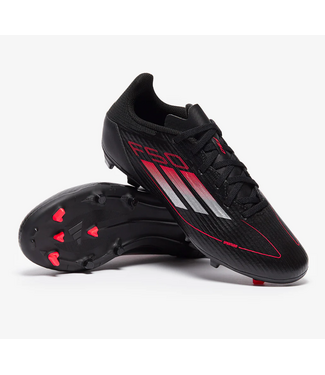adidas adidas Jr F50 League FG Soccer Shoes - Core Black/Iron Metallic/Lucid Red