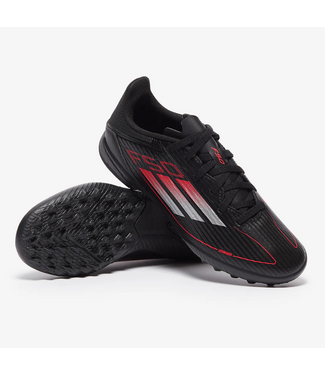 adidas adidas Jr F50 League TF Turf Soccer Shoes - Core Black/Iron Metallic/Lucid Red