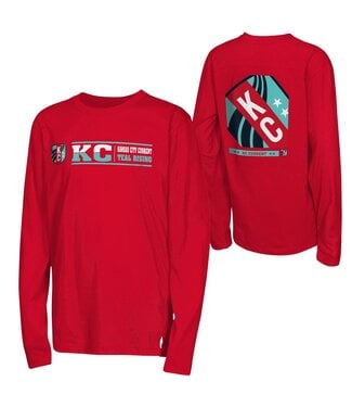 Outerstuff Outerstuff  Youth KC Kansas City Current Womens Long Sleeve Graphic Shirt  - Red/Teal