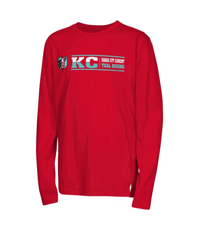 Outerstuff Outerstuff  Youth KC Kansas City Current Womens Long Sleeve Graphic Shirt  - Red/Teal