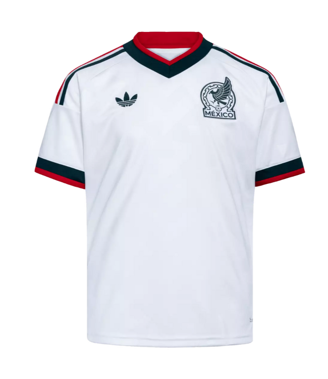 adidas adidas Youth Mexico World Cup 2026 Away Jersey - White/Red/Forest Green
