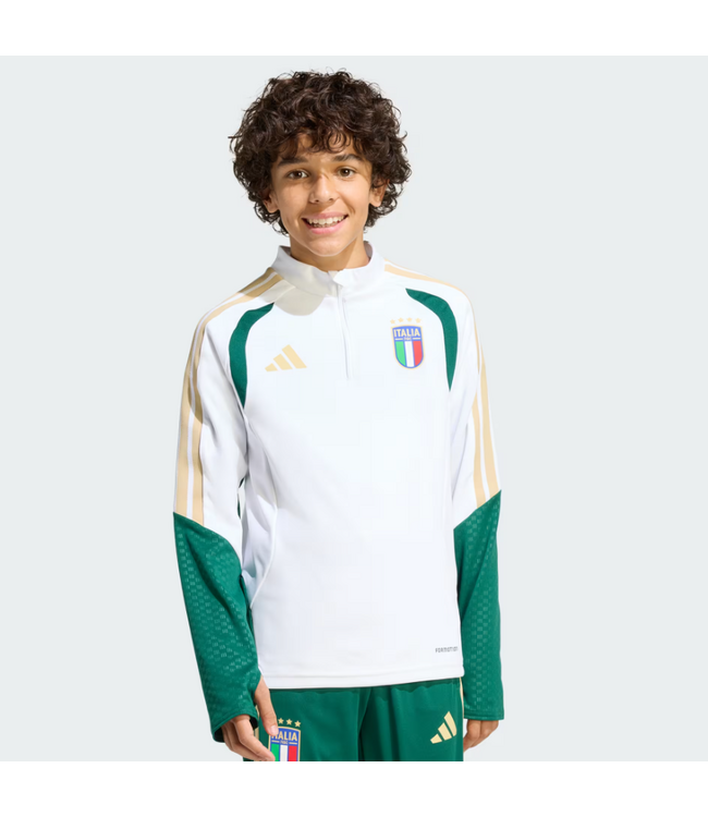 adidas adidas Youth Italy World Cup 2026 LS Training Top - White/Green/Gold