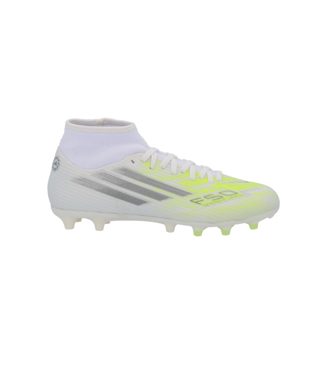 adidas adidas Womens F50 Sparkfusion  Club Mid FG / MG - White/Iron Metallic/Hi-Res Yellow