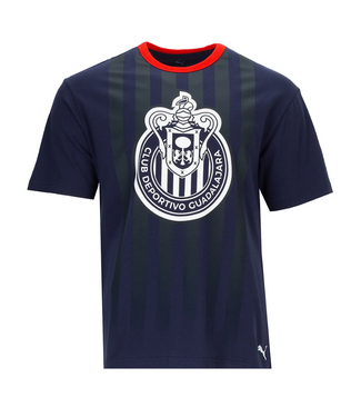 Puma Puma Chivas 2026 Graphic  Crest Tee Shirt - Navy Blue/Red
