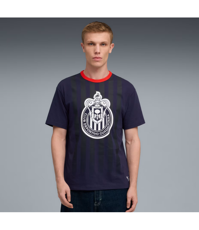 Puma Puma Chivas 2026 Graphic  Crest Tee Shirt - Navy Blue/Red