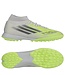 adidas adidas Womens F50 League Mid TF Turf Shoes - Cloud White/Iron Metallic/Hi-Vis Yellow