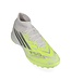adidas adidas Womens F50 League Mid TF Turf Shoes - Cloud White/Iron Metallic/Hi-Vis Yellow
