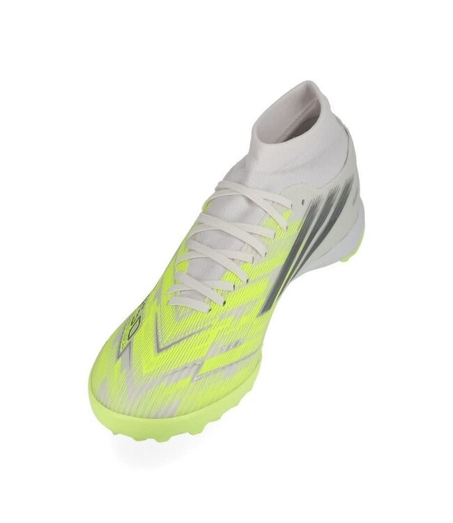 adidas adidas Womens F50 League Mid TF Turf Shoes - Cloud White/Iron Metallic/Hi-Vis Yellow