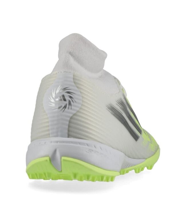 adidas adidas Womens F50 League Mid TF Turf Shoes - Cloud White/Iron Metallic/Hi-Vis Yellow