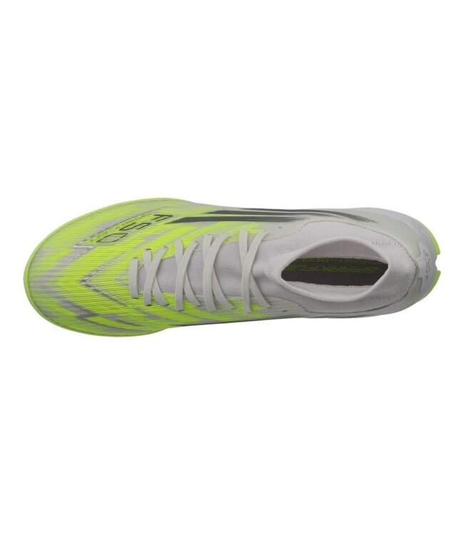 adidas adidas Womens F50 League Mid TF Turf Shoes - Cloud White/Iron Metallic/Hi-Vis Yellow