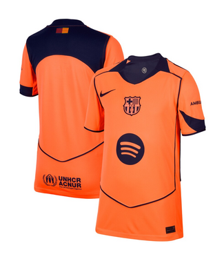 Nike Nike Youth Barcelona 2025 - 26 Third Jersey - Bright Mango/Midnight Navy