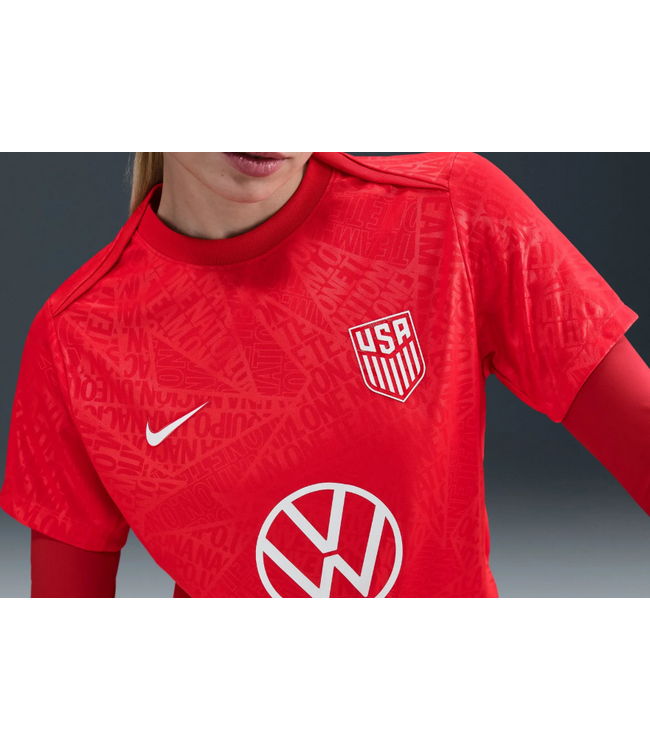 Nike Nike Womens USA United States USWNT 2025 DrifFit Strike Prematch Training  Jersey - Challenge Red/White