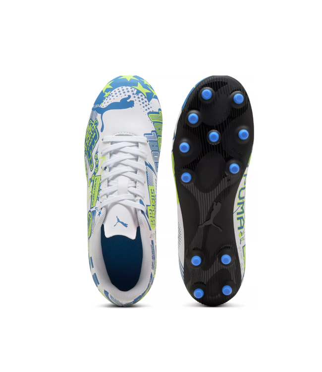 Puma Puma Jr Ultra Play CP Pulisic FG/AG Legacy- White/Lake Blue/Yellow Alert