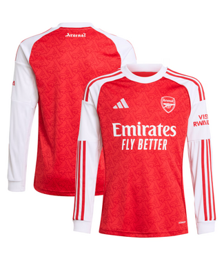 adidas adidas Arsenal 2025 - 26 Youth Long Sleeve Home Jersey - Better Scarlet/White