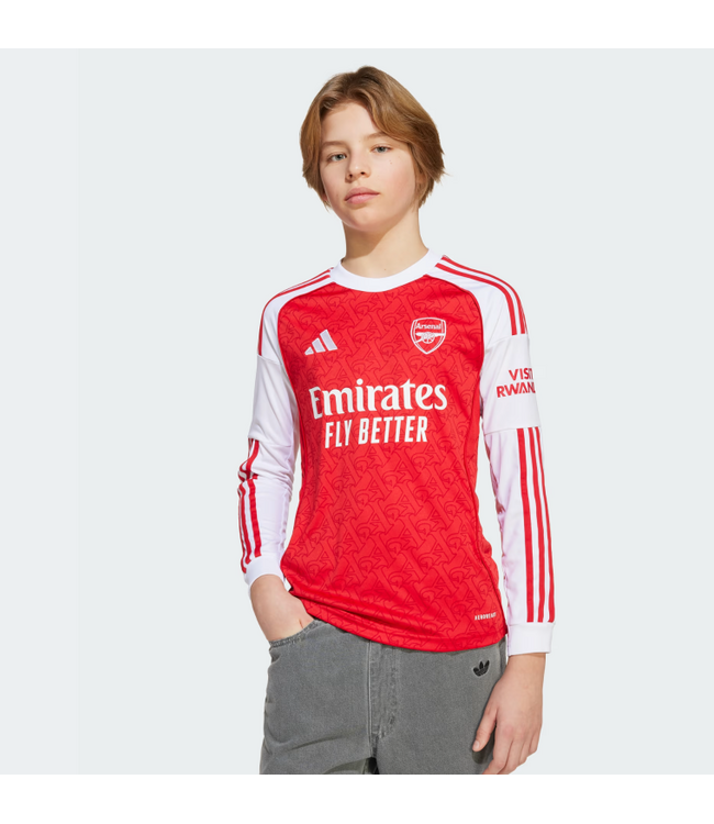 adidas adidas Arsenal 2025 - 26 Youth Long Sleeve Home Jersey - Better Scarlet/White