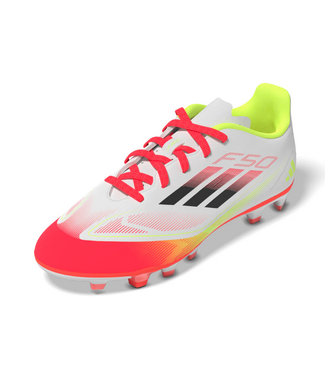 adidas adidas Jr F50 Club FG / MG Soccer Shoes - White/Core Black/Solar Yellow