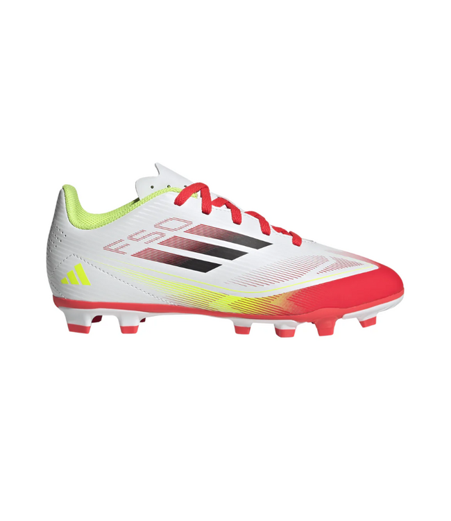 adidas adidas Jr F50 Club FG / MG Soccer Shoes - White/Core Black/Solar Yellow