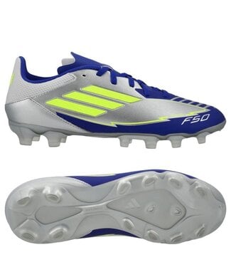 adidas adidas Jr F50 League Messi FG / MG - Silver Metallic/Solar Yellow/Lucid Blue