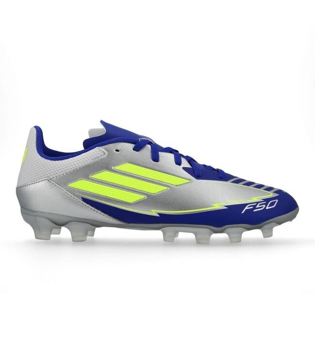 adidas adidas Jr F50 League Messi FG / MG - Silver Metallic/Solar Yellow/Lucid Blue