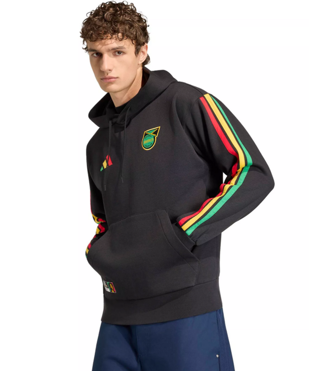 adidas adidas Jamaica World Cup 2026 Bob Marley Anthem Fleece Hoodie- Black/Multicolor
