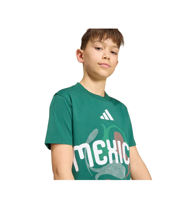 adidas adidas Youth Mexico WC World Cup 2026 OLP Fan SS Tee Shirt - Team Dark Green