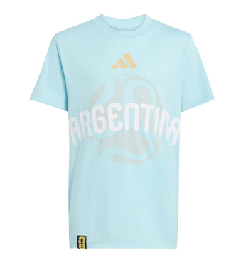 adidas adidas Youth Argentina WC World Cup 2026 OLP Fan SS Tee Shirt - Icey Blue