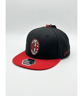 Fan Ink Fi Collection AC Milan Pro Flat Brim Snapback Hat - Black/Red