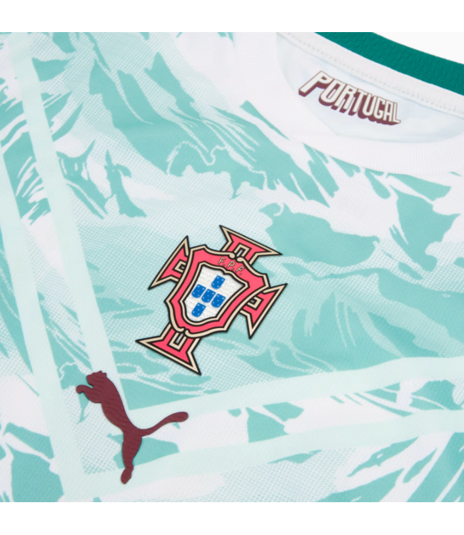 Puma Puma Youth Portugal World Cup 2026 Cristiano Ronaldo Away Jersey - White/Green Lagoon