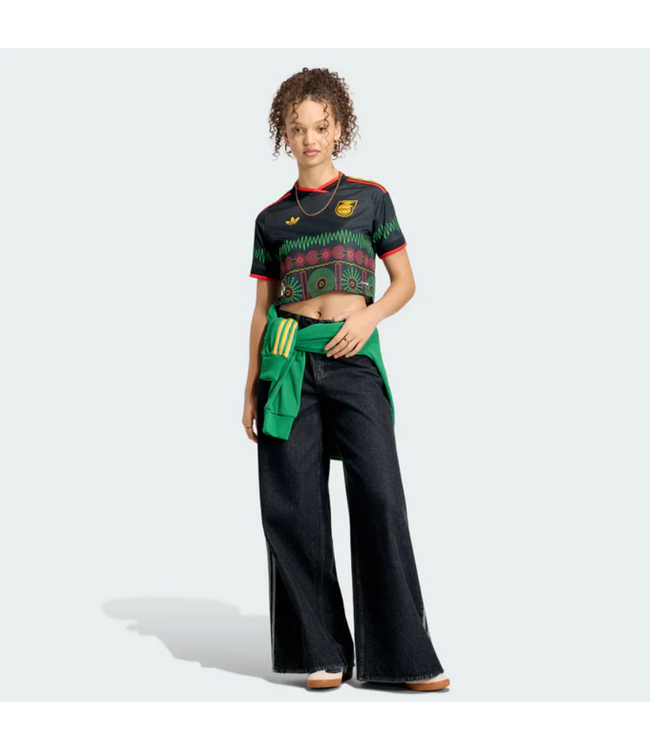 adidas adidas  Womens Jamaica World Cup 2026 BM Crop Top Away Jersey - Black