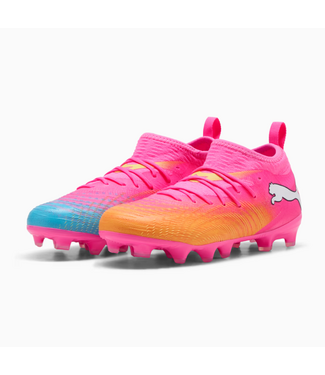 Puma Puma Jr Future 9 Match WC 2026 FG/AG Soccer Shoes -Poison Pink/Sun Stream/Bright Aqua/White Hero Blue/White/Sunset Pink