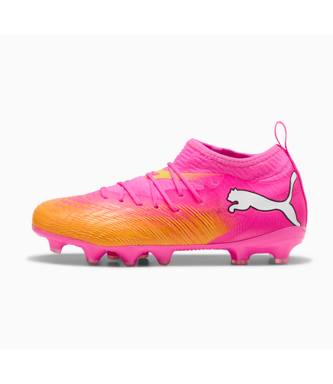 Puma Puma Jr Future 9 Match WC 2026 FG/AG Soccer Shoes -Poison Pink/Sun Stream/Bright Aqua/White Hero Blue/White/Sunset Pink