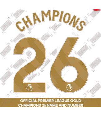 Uni-Sport 2025 / 2026 English Premier League CHAMPIONS 26 Nameset - GOLD - Arsenal