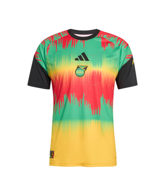 adidas adidas Jamaica World Cup 2026 Marley Prematch Jersey - Bold Gold/Vivid Green/Pure Ruby