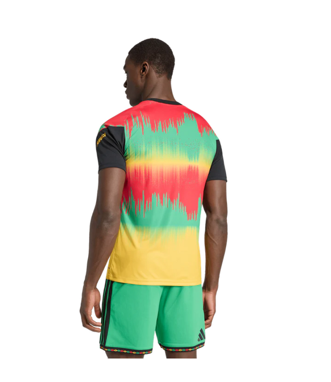 adidas adidas Jamaica World Cup 2026 Marley Prematch Jersey - Bold Gold/Vivid Green/Pure Ruby