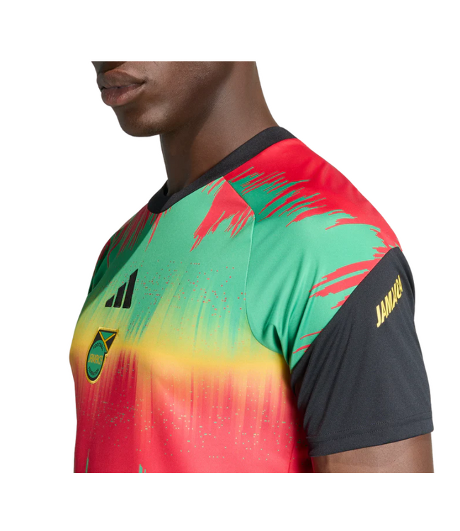 adidas adidas Jamaica World Cup 2026 Marley Prematch Jersey - Bold Gold/Vivid Green/Pure Ruby