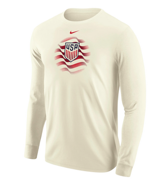 Nike Nike USA United States WC World Cup 2026 Stripes Crest Long Sleeve Shirt - Off White