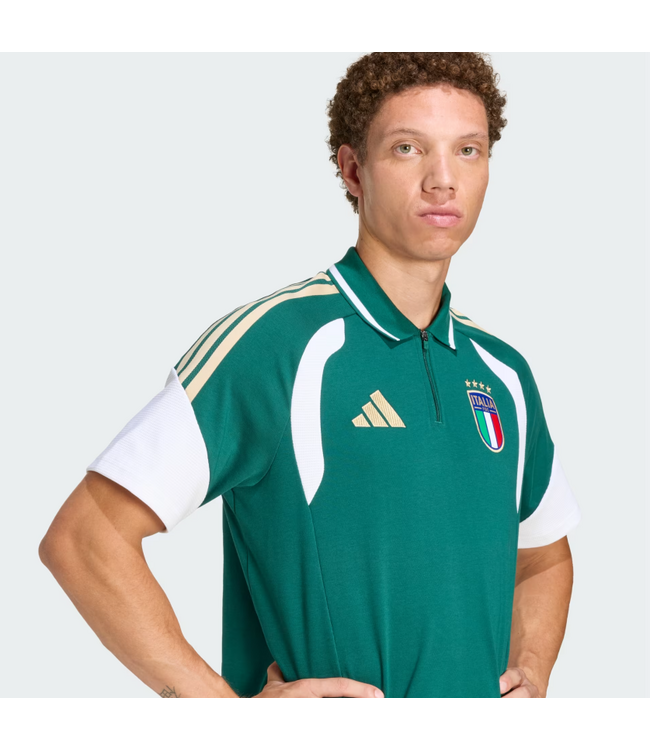 adidas adidas Italy WC World Cup 2026 Tiro Travel Polo Shirt - Collegiate Green/Gold