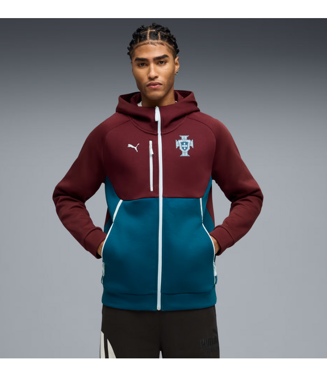 Puma Puma Portugal WC World Cup 2026 PumaTech Hoodie - Ruby Shimmer/Ocean Tropic