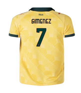 Puma Puma Youth AC Milan 2025 - 26 Gimenez # 7 Third Jersey - Sunny Yellow/Dark Myrtle