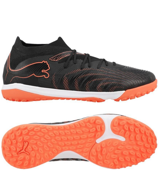 Puma Puma Future 8 Match 2026 TT Turf Soccer Shoes - Black/Glowing Red/Strong Gray