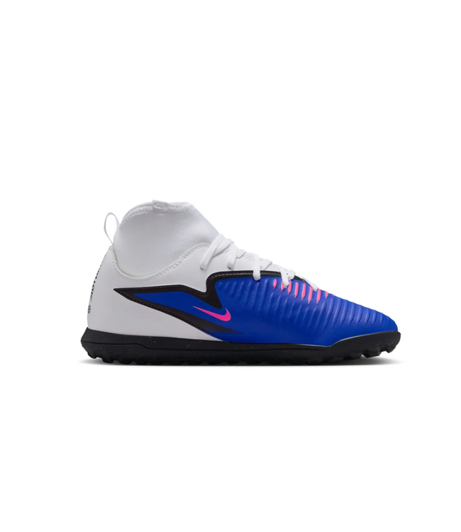 Nike Nike Jr Phantom 6 High Club DF TF Turf Shoes - Racer Blue/White/Pink Blast