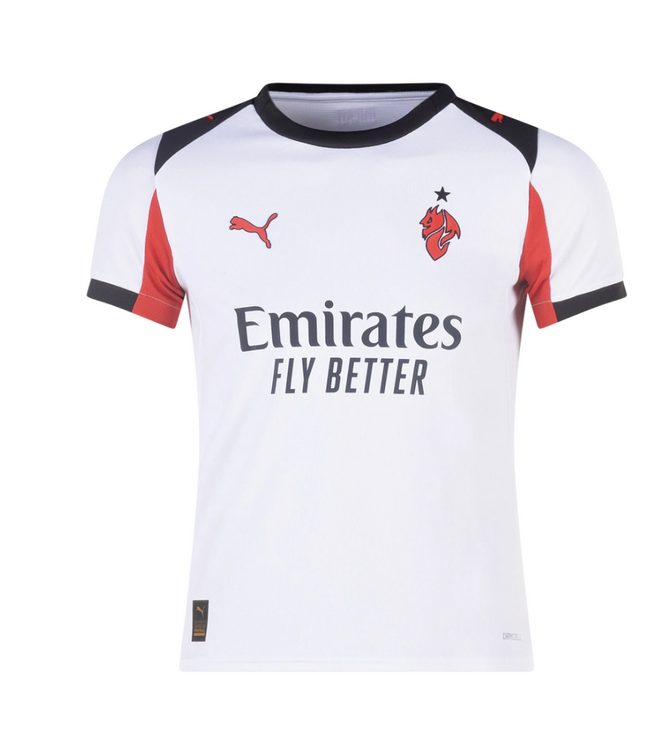 Puma Puma Youth AC Milan 2025 - 26 Gimenez # 7 Away Jersey - White/Red/Black