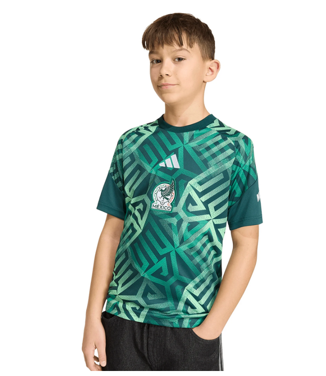 adidas adidas Youth Mexico WC World Cup 2026 Prematch Training Jersey - Aurora Ivy