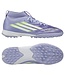 adidas adidas Youth F50 Sparkfusion League Mid TF Turf Shoes - Purple Rush/White/Lucid Lemon