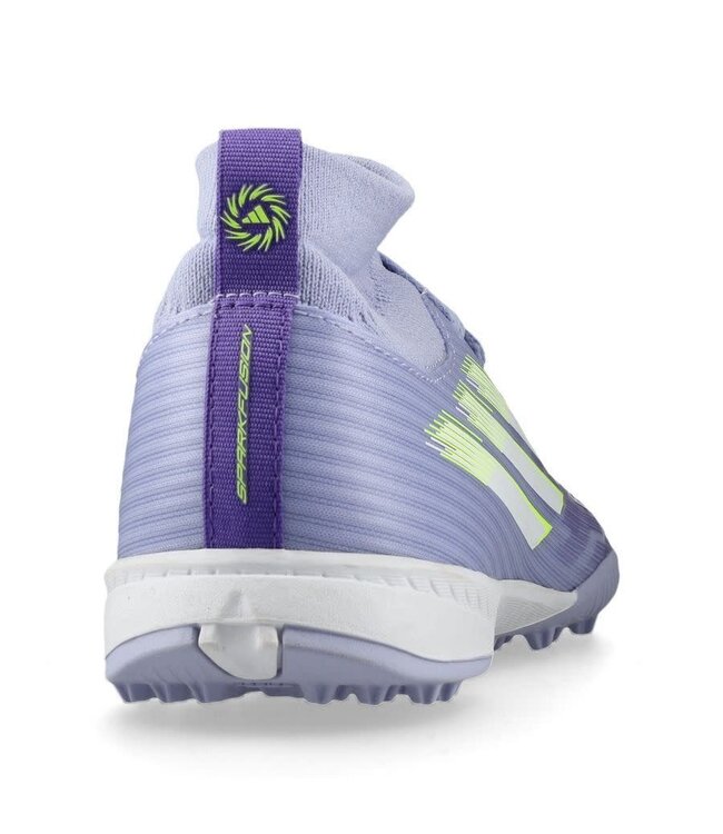 adidas adidas Youth F50 Sparkfusion League Mid TF Turf Shoes - Purple Rush/White/Lucid Lemon