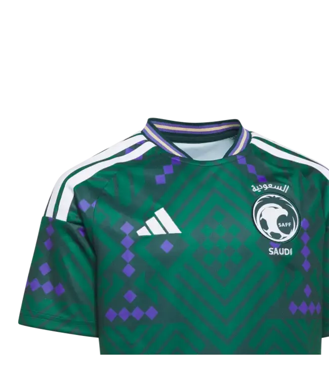 adidas adidas Youth Saudi Arabia WC World Cup 2026 Home Jersey - Aurora Ivy/White
