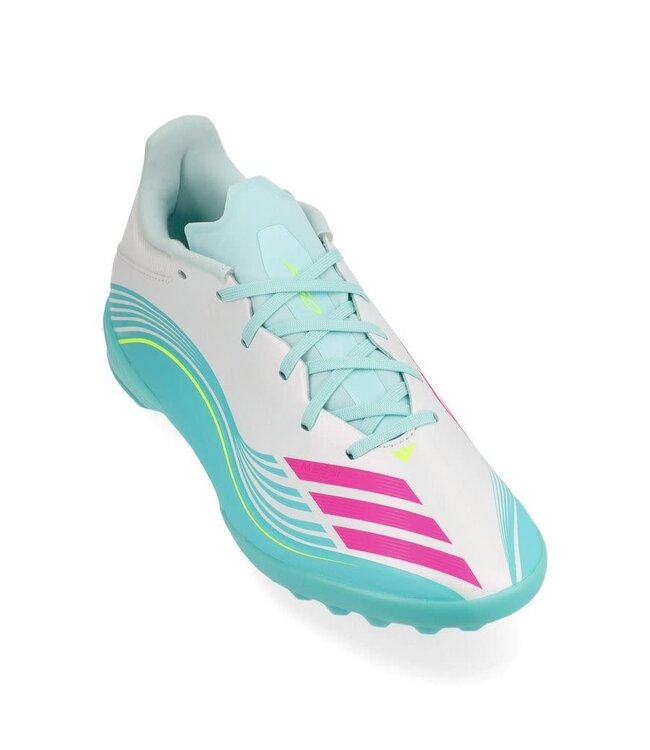 adidas adidas F50 Messi League TF Turf Soccer Shoes - Cloud White/Lucid Pink/Flash Aqua