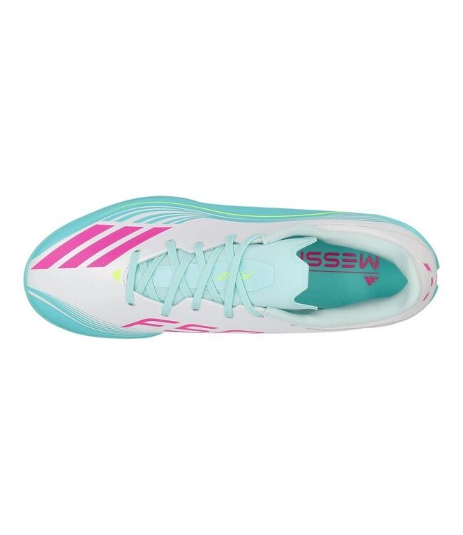 adidas adidas F50 Messi League TF Turf Soccer Shoes - Cloud White/Lucid Pink/Flash Aqua