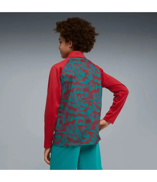 Puma Puma Youth Portugal WC World Cup 2026 Long Sleeve Training Drill Top- Club Red/Green Lagoon