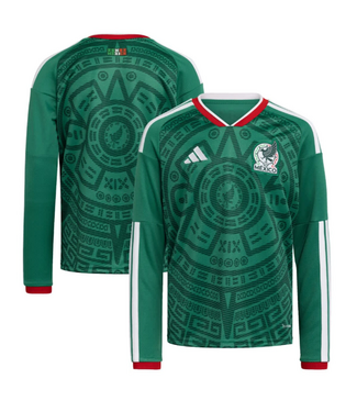 adidas adidas Youth Mexico World Cup 2026 Long Sleeve Home Jersey - Bold Green